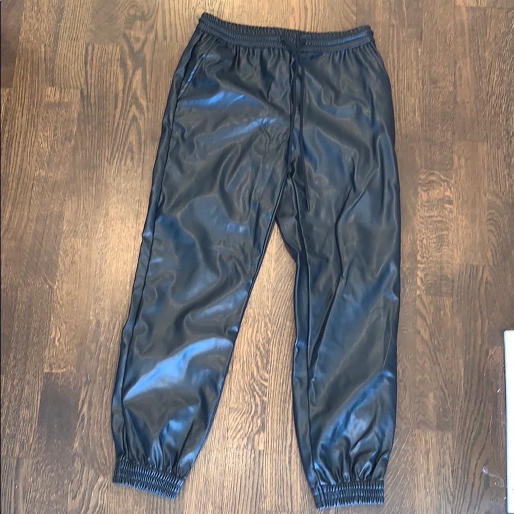 Leather joggers